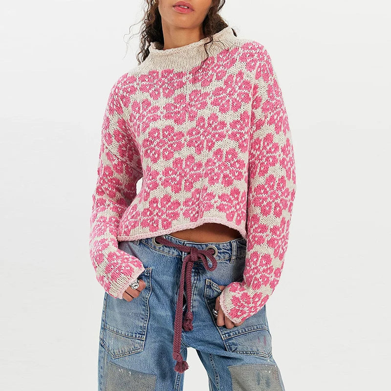 Verena jacquard sweater in Blush